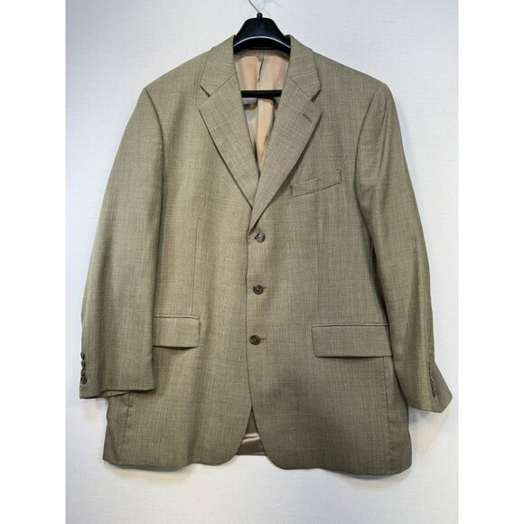 Lauren Ralph Lauren Mens Blazer Jacket 44T Tan Wool Linen Blend - Picture 1 of 13